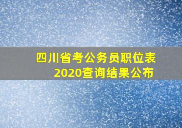 四川省考公务员职位表2020查询结果公布