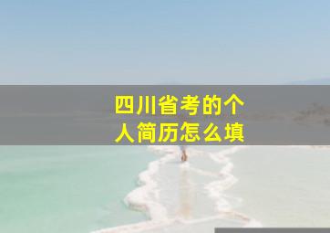 四川省考的个人简历怎么填