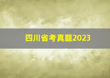 四川省考真题2023