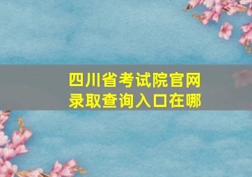 四川省考试院官网录取查询入口在哪