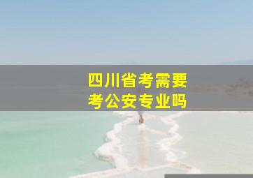 四川省考需要考公安专业吗