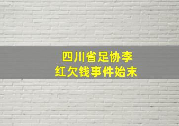 四川省足协李红欠钱事件始末