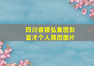 四川省锦弘集团彭富才个人简历图片