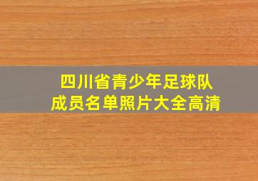 四川省青少年足球队成员名单照片大全高清