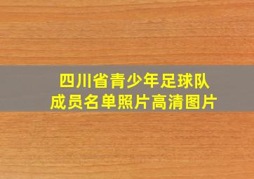 四川省青少年足球队成员名单照片高清图片