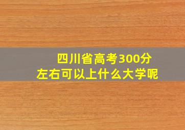 四川省高考300分左右可以上什么大学呢