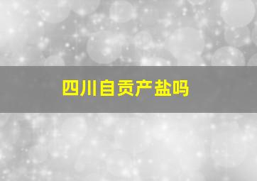 四川自贡产盐吗