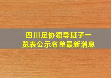 四川足协领导班子一览表公示名单最新消息