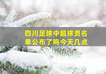 四川足球中超球员名单公布了吗今天几点