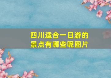 四川适合一日游的景点有哪些呢图片