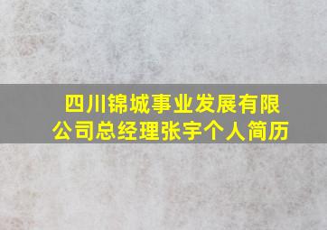 四川锦城事业发展有限公司总经理张宇个人简历