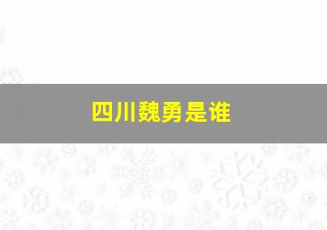 四川魏勇是谁