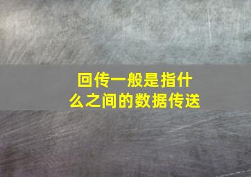 回传一般是指什么之间的数据传送