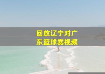 回放辽宁对广东篮球赛视频