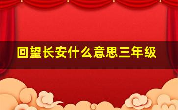 回望长安什么意思三年级