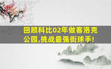 回顾科比02年做客洛克公园,挑战最强街球手!