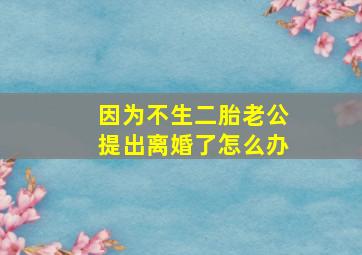 因为不生二胎老公提出离婚了怎么办