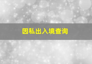 因私出入境查询