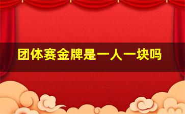 团体赛金牌是一人一块吗