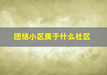 团结小区属于什么社区