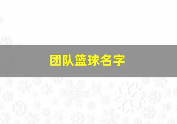 团队篮球名字