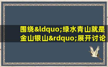 围绕“绿水青山就是金山银山”展开讨论