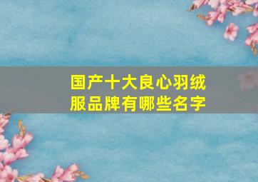 国产十大良心羽绒服品牌有哪些名字