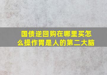 国债逆回购在哪里买怎么操作胃是人的第二大脑