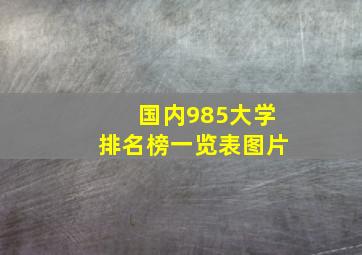 国内985大学排名榜一览表图片