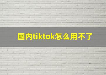 国内tiktok怎么用不了