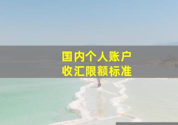 国内个人账户收汇限额标准