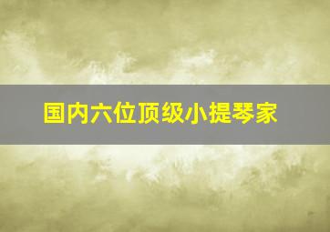 国内六位顶级小提琴家