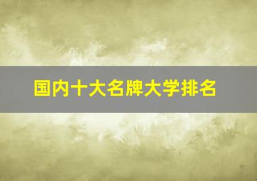 国内十大名牌大学排名