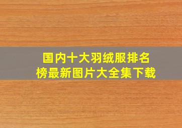 国内十大羽绒服排名榜最新图片大全集下载