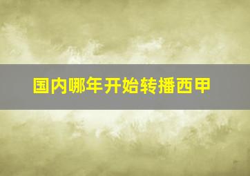 国内哪年开始转播西甲