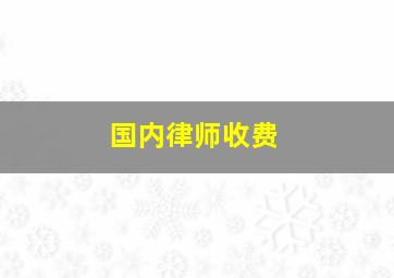 国内律师收费