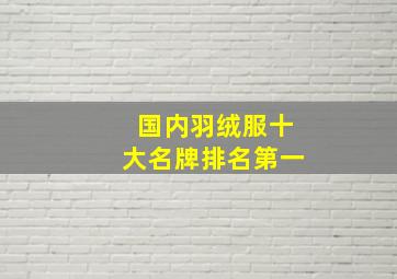 国内羽绒服十大名牌排名第一