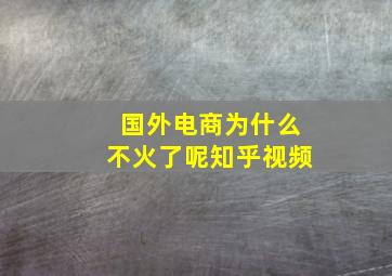 国外电商为什么不火了呢知乎视频