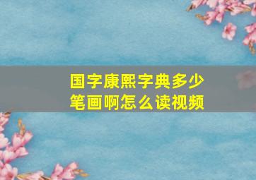 国字康熙字典多少笔画啊怎么读视频