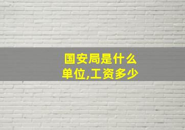 国安局是什么单位,工资多少