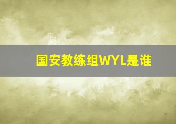 国安教练组WYL是谁