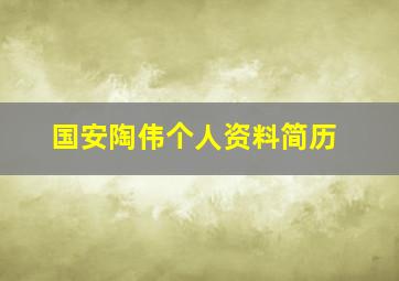 国安陶伟个人资料简历