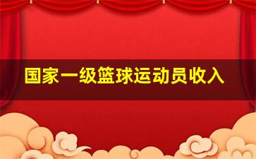 国家一级篮球运动员收入