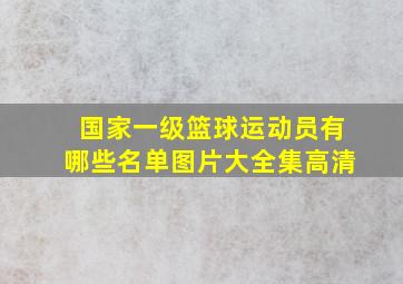 国家一级篮球运动员有哪些名单图片大全集高清