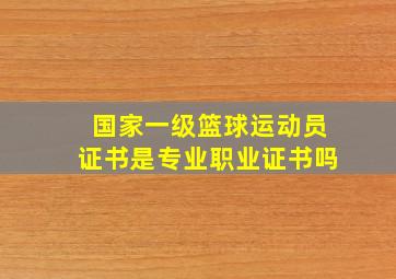 国家一级篮球运动员证书是专业职业证书吗