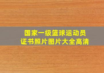 国家一级篮球运动员证书照片图片大全高清