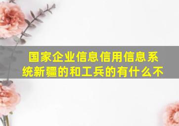 国家企业信息信用信息系统新疆的和工兵的有什么不