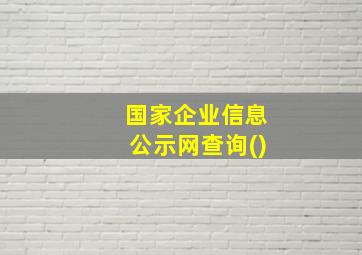 国家企业信息公示网查询()