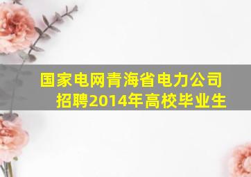 国家电网青海省电力公司招聘2014年高校毕业生