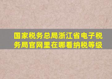 国家税务总局浙江省电子税务局官网里在哪看纳税等级